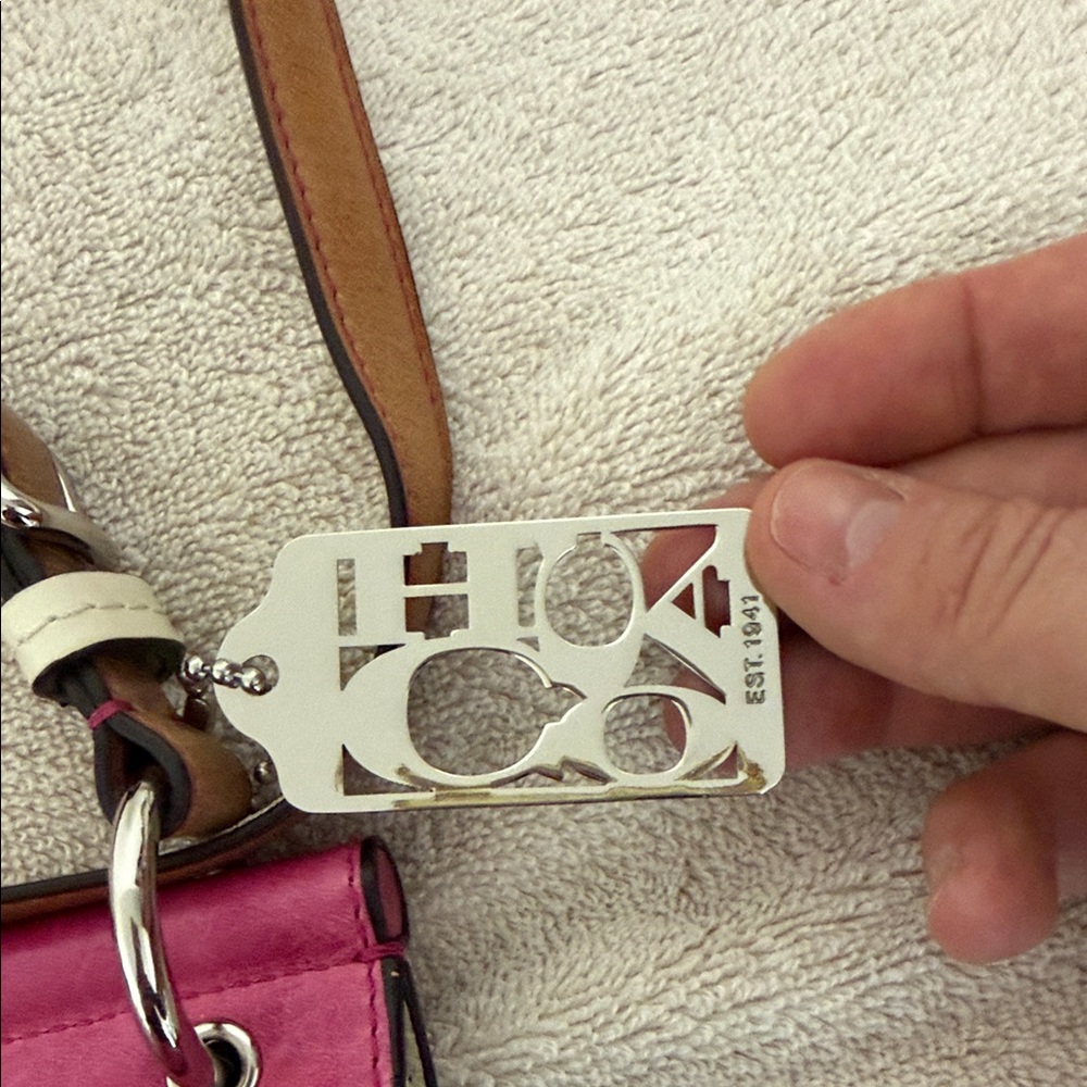 Coach Two-Tone Pink and Brown Shoulder Bag with Silver Hardware $100 or B/0 - Picture 6 of 17